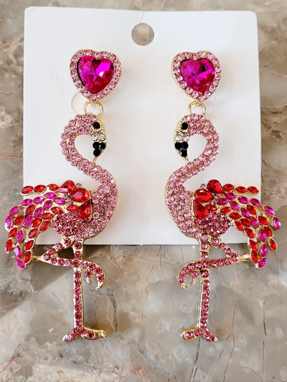 🌺Flamingo Rhinestone Earings Flamingo Accessories Jewelry Tropical Wear